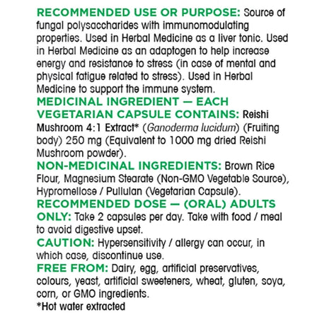Organika Reishi Mushroom 250 mg Extract Vegetarian Capsules, 360-count