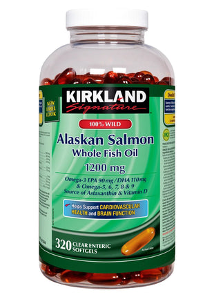 Kirkland Signature 100% Wild Alaskan Salmon Whole Fish Oil, 320 Softgels