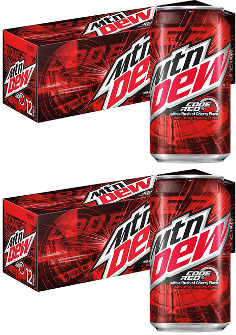 Mountain Dew Code Red, 355ml x 12, Bundle, (2 Pack, 24 Cans)F