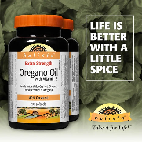 Holista Extra Strength Oregano Oil with Vitamin E - 90 softgels