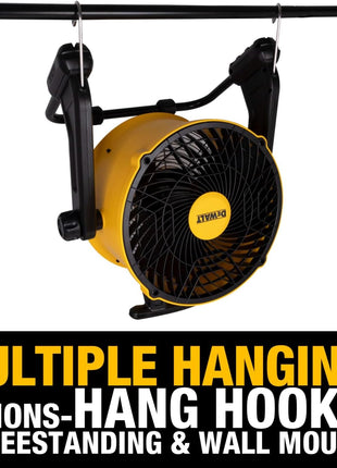 DEWALT 40 cm Heavy Duty Floor Fan, High Velocity Barrel Shop Fan, 3-Speed Powerful with 4000 CFM, 360° Adjustable Tilting Airflow Fan for Warehouse, Workshop, Factory, Basement