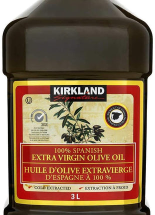 New - Kirkland Signature 100 % Spanish Extra Virgin Olive Oil, 3 L - Cold Extracted - Halal