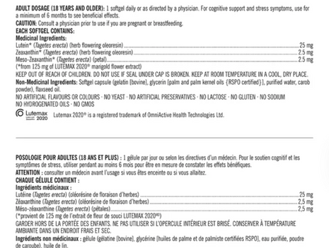 KS Lutein 25mg with Zeaxanthin 200 Softgels