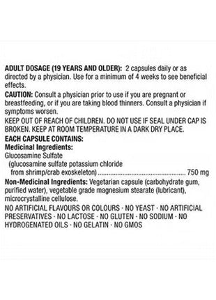 Kirkland Signature Glucosamine Sulfate 750 mg - 420 vegetarian capsules