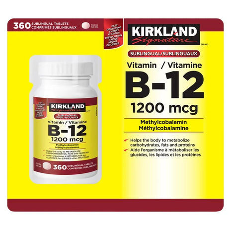Kirkland Signature Vitamin B12 1200 mcg, 360 sublingual tablets