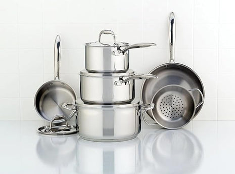 Meyer Accolade Stainless Steel Cookware Set, 10-Piece, Made in Canada