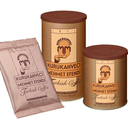 KURUKAHVECI MEHMET EFENDI Café turc, grains d'arabica, torréfié et moulu, arôme riche, frais, corps moyen à intense, goût original depuis 1871 (8,8 oz / 250 g) Paquet de 3