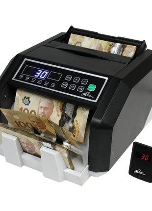Canadian Commercial CAD/USD Currency Bill Counter, High Capacity of up to 200 Bills, Fast Count of 1,400 Bills per Minute, Cumulative&Batch Counting, Auto Start&Stop.(RBC-ES210-CA)