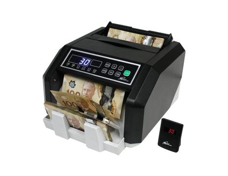 Canadian Commercial CAD/USD Currency Bill Counter, High Capacity of up to 200 Bills, Fast Count of 1,400 Bills per Minute, Cumulative&Batch Counting, Auto Start&Stop.(RBC-ES210-CA)