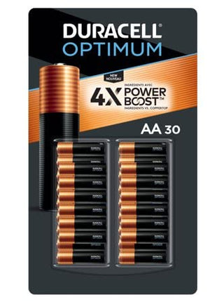 Duracell Optimum Coppertop AA Batteries with 4X Power Boost Ingredients 30 Count