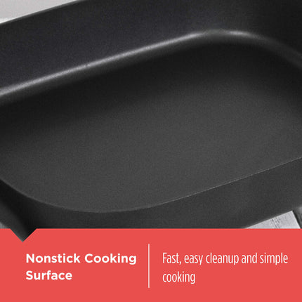 Poêle électrique BLACK+DECKER, à fond épais, surface antiadhésive