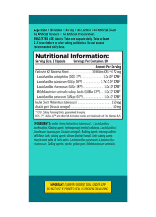 Kirkland Signature Daily Probiotic 30 Billion, 90 Vegetarian Capsules