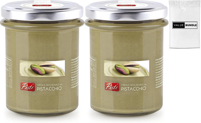Value Bundle: Pisti Sweet Italian Pistachio Cream - Pistachio Butter - Pistachios - Pistachio Spread - Custom Value Bundle Branded Package of 2