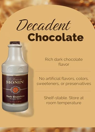 Monin Gourmet Dark Chocolate Sauce, 64 oz bottle