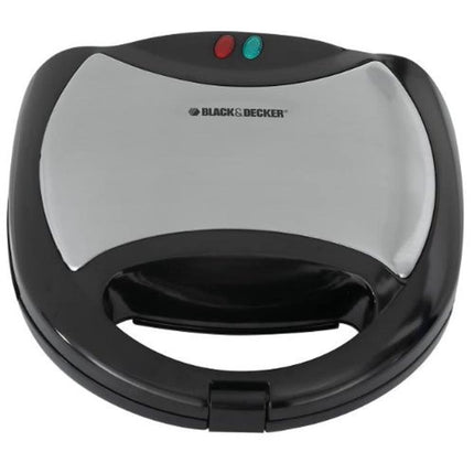 Black+Decker Barbecue tout-en-un : gaufrier, presse à panini, gril et plaque de cuisson, noir/argent, WG1041WC