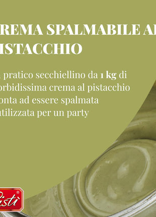 Pistì - Crème de Pistacchio Spalmabile - Aux Pistaches Verdi Selezionati, Lavorazione Artigianale, 100% Naturelle - 3 Vasetti donnent 1 kg