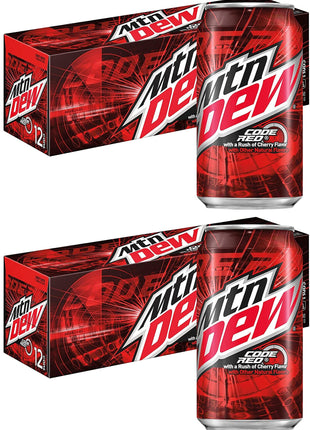 Mountain Dew Code Red, 355ml x 12, Bundle, (2 Pack, 24 Cans)F