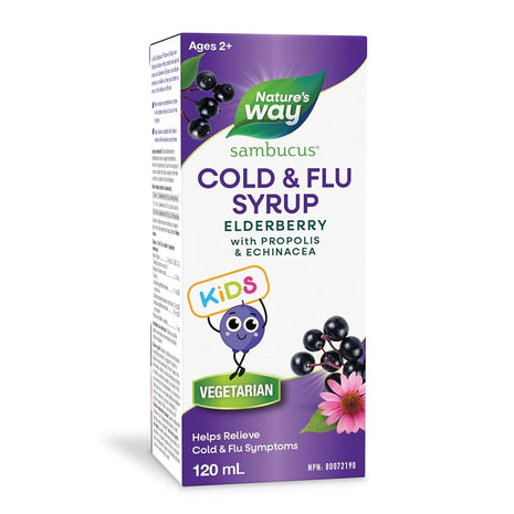 Sambucus Kids Elderberry Cold and Flu Syrup with Propolis, 120 mL