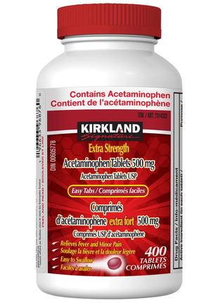 Kirkland Signature Extra Strength Acetaminophen 500 mg 400Tablets