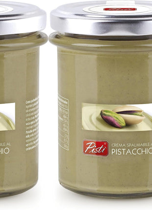 Coffret économique : Crème de pistache italienne douce Pisti - Beurre de pistache - Pistaches - Pâte à tartiner à la pistache - Coffret économique personnalisé de 2 pièces