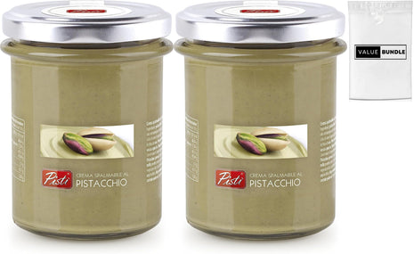 Coffret économique : Crème de pistache italienne douce Pisti - Beurre de pistache - Pistaches - Pâte à tartiner à la pistache - Coffret économique personnalisé de 2 pièces