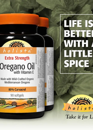 Holista Extra Strength Oregano Oil with Vitamin E - 90 softgels