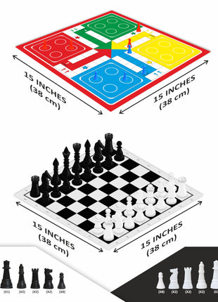 Ankit Toys & Games 2in1 Chess & Ludo Board Game Set - Classic Strategy and Family Fun Combined for Endless Entertainment | Strategy Games for Kids & Adults for Ages 3+, (Board Size 38 * 38 Cm)