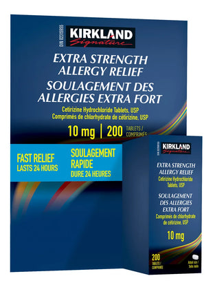 Kirkland Signature Allergy Relief Extra Strength10 mg, 200 Tablets