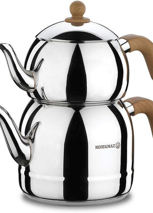 Korkmaz Turkish Teapot 18/10 Stainless Steel 3.6 Litre Capacity