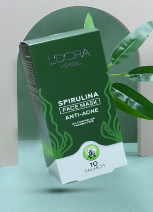 Masque visage Sprulina - Anti-acné Pack de 10 sachets.