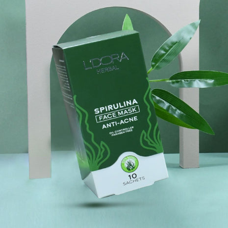 Masque visage Sprulina - Anti-acné Pack de 10 sachets.