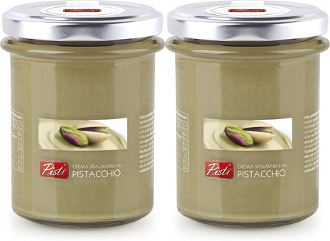Coffret économique : Crème de pistache italienne douce Pisti - Beurre de pistache - Pistaches - Pâte à tartiner à la pistache - Coffret économique personnalisé de 2 pièces