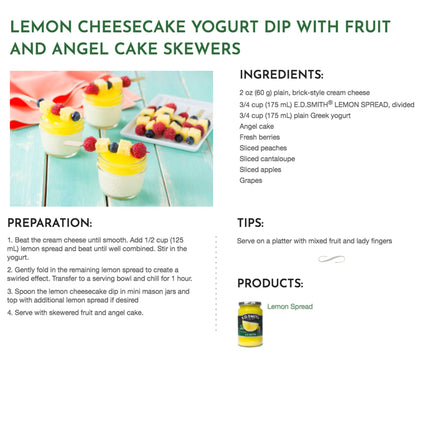 E.D.Smith Lemon Spread, 500ml, Pack of 2, Total 1000 ml