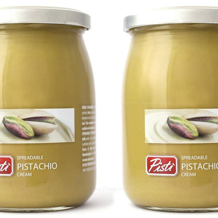 Value Bundle: Pistachio Cream Large Bottles - Pistachio Butter Spread Pisti Sweet Italian Paste - Custom Value Bundle Branded Package of 2
