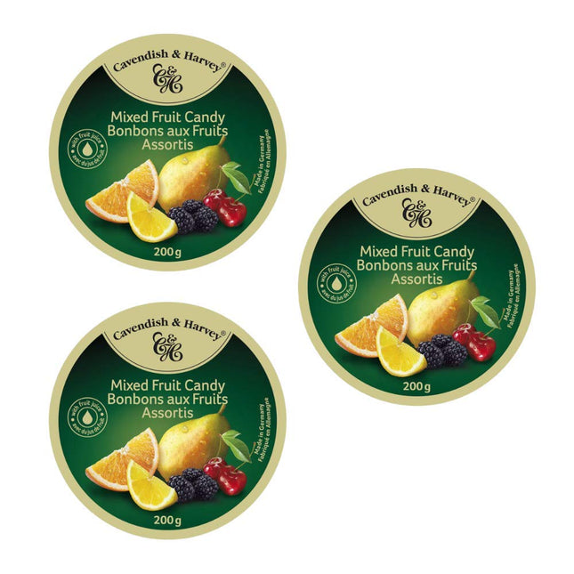 Cavendish and Harvey Mixed Fruit Drops Hard Candy - 200g (3 Pack)