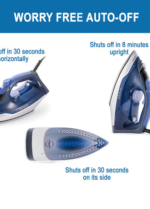 T-fal FV2886U0 Express Steam Garment Iron, Blue, Fast results, Powerful Steam Boost, 5 settings, Safety Auto-off