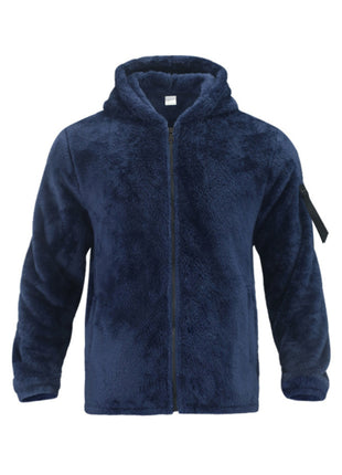 Men's warm jacket, loose hooded casual jacket