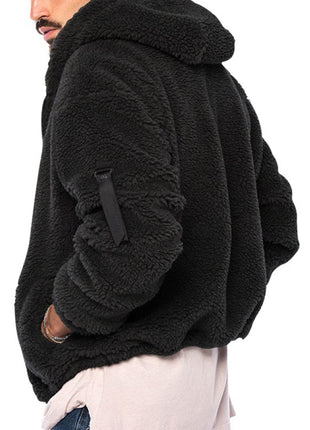 Men's warm jacket, loose hooded casual jacket