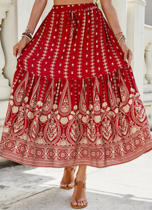 New arrival big swing skirt Bohemian holiday high waist beach skirt