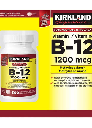 Kirkland Signature Vitamin B12 1200 mcg, 360 sublingual tablets