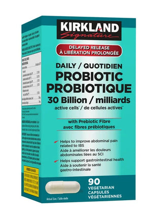 Kirkland Signature Daily Probiotic 30 Billion, 90 Vegetarian Capsules