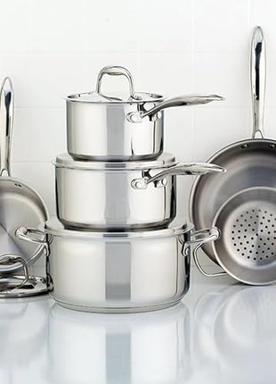 Meyer Accolade Stainless Steel Cookware Set, 10-Piece, Made in Canada